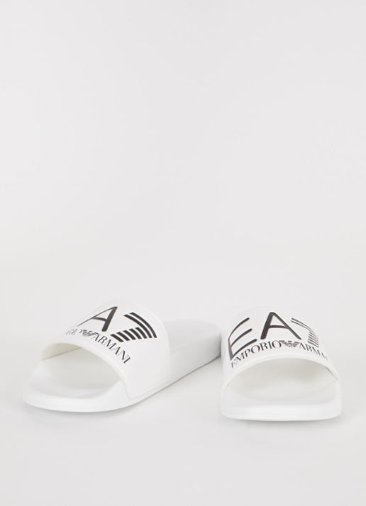 Armani Slipper met logo - detail wit
