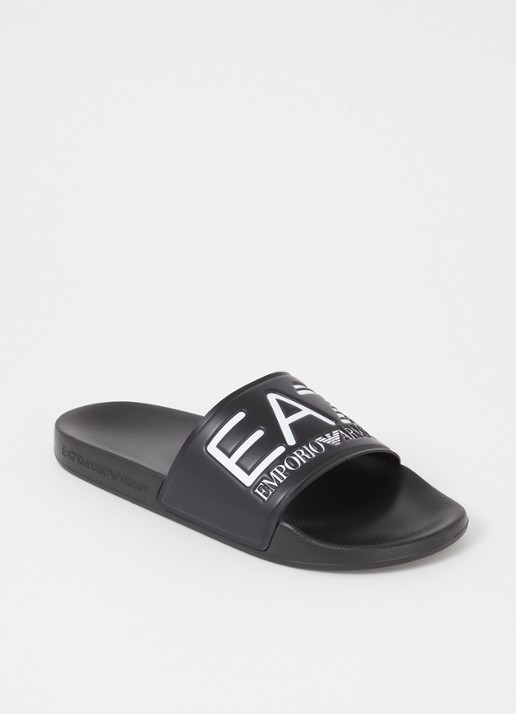 Armani Slipper met logo - voorkant zwart