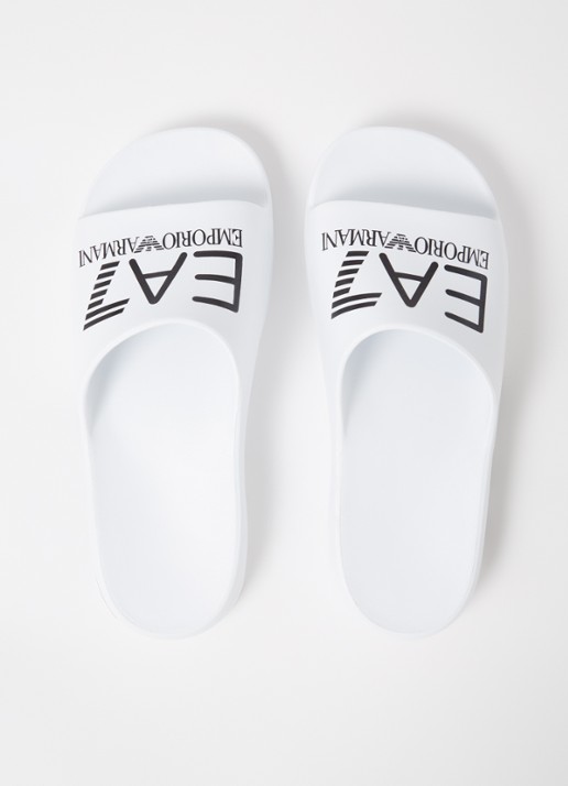 Armani Slipper met logoprint - detail 2 wit