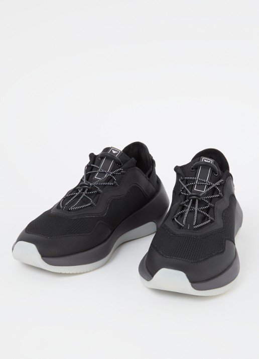 Armani Sneaker met gebreid bovenwerk - detail zwart