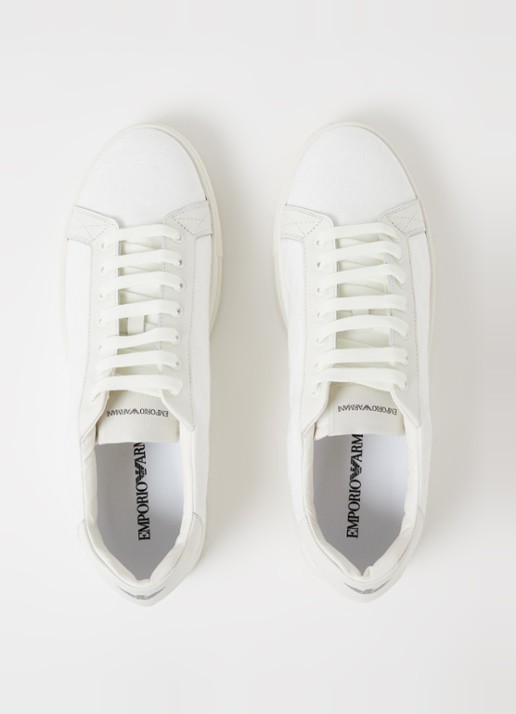 Armani Sneaker met leren details - detail 4 gebroken wit