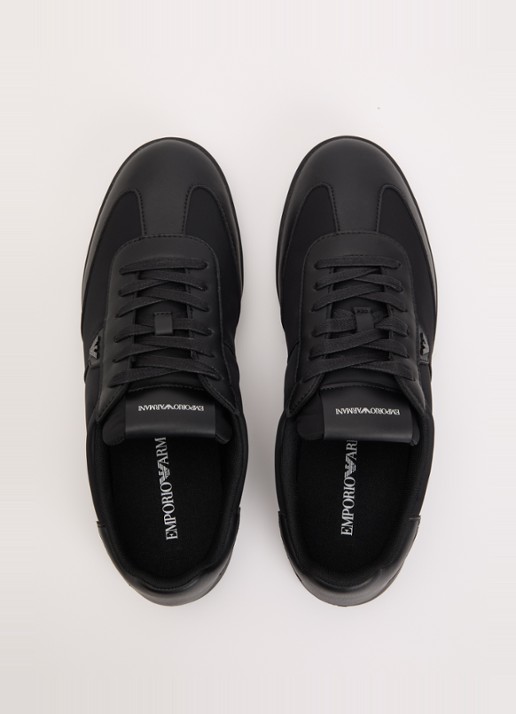 Armani Sneaker met leren details - detail 4 zwart