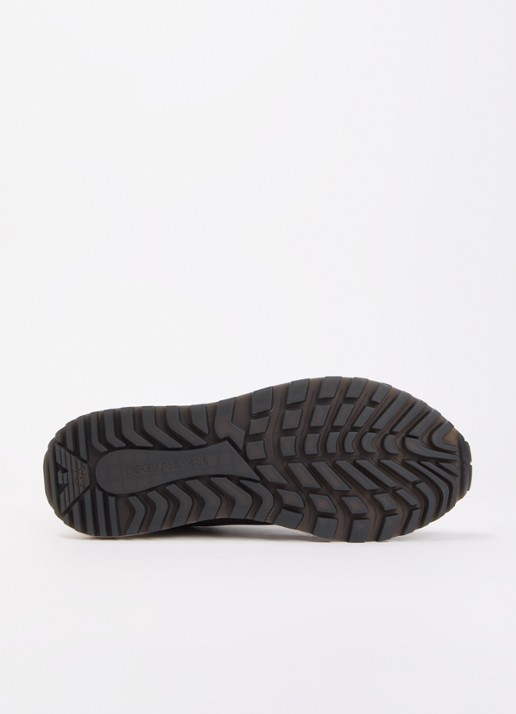 Armani Sneaker met leren details - detail 5 donkerbruin