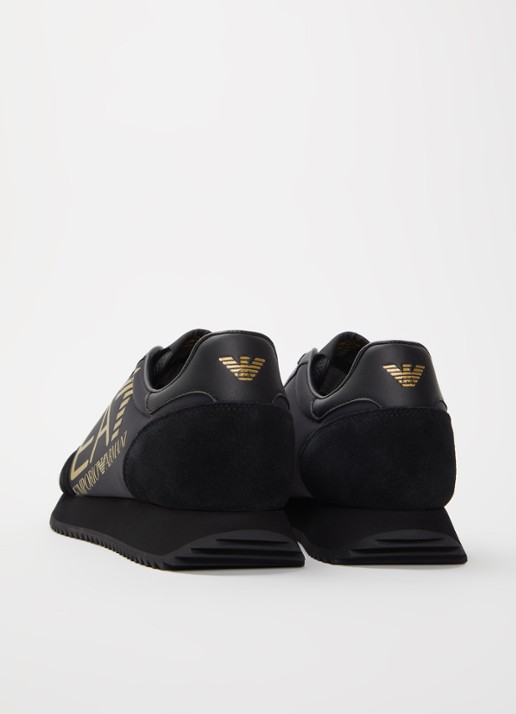 Armani Sneaker met logo en suède details - achterkant 2 zwart
