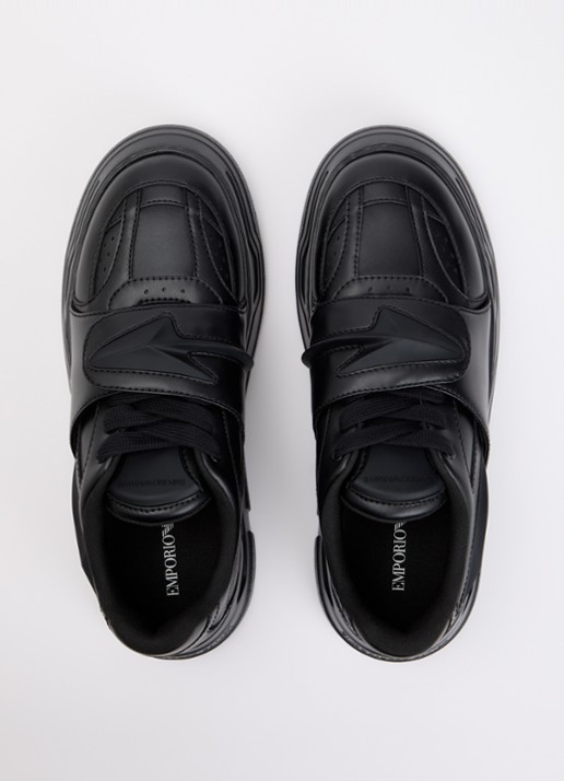 Armani Sneaker met logo - detail 4 zwart