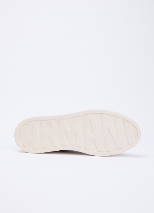 Armani Sneaker met logoprint en details van suède - detail 5 donkerblauw
