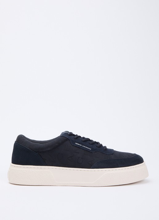 Armani Sneaker met logoprint en details van suède
