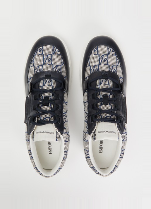 Armani Sneaker met logoprint - detail 4 donkerblauw