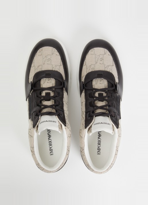 Armani Sneaker met logoprint - detail 3 beige