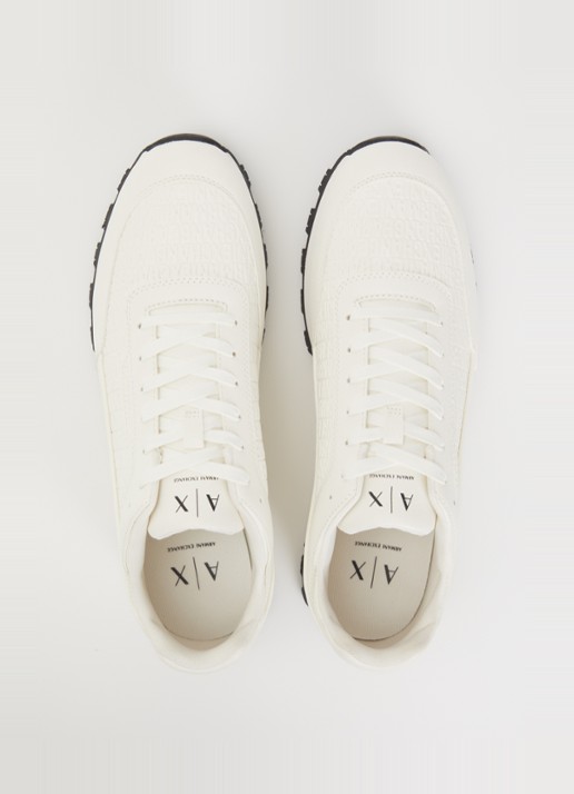 Armani Sneaker met logoprint - detail 3 gebroken wit