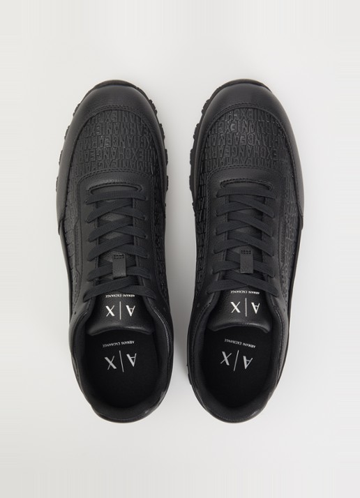 Armani Sneaker met logoprint - detail 4 zwart