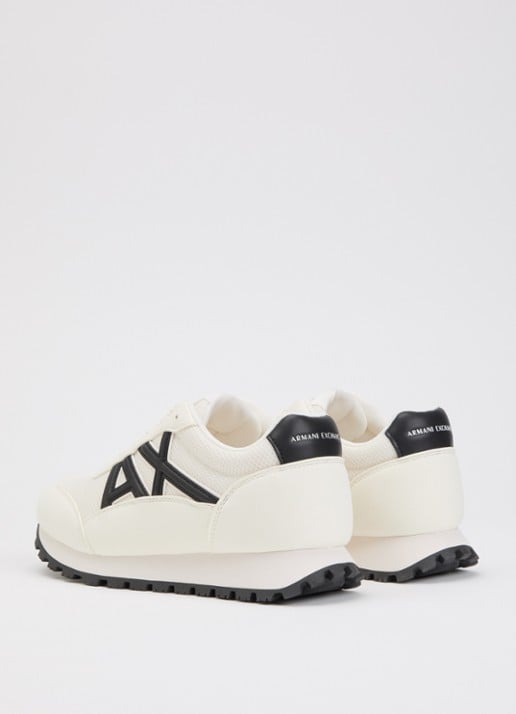 Armani Sneaker met mesh details en logo - achterkant ivoor