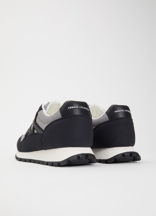 Armani Sneaker met mesh details en logo - achterkant 2 middengrijs