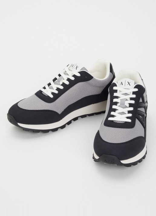 Armani Sneaker met mesh details en logo - detail 3 middengrijs