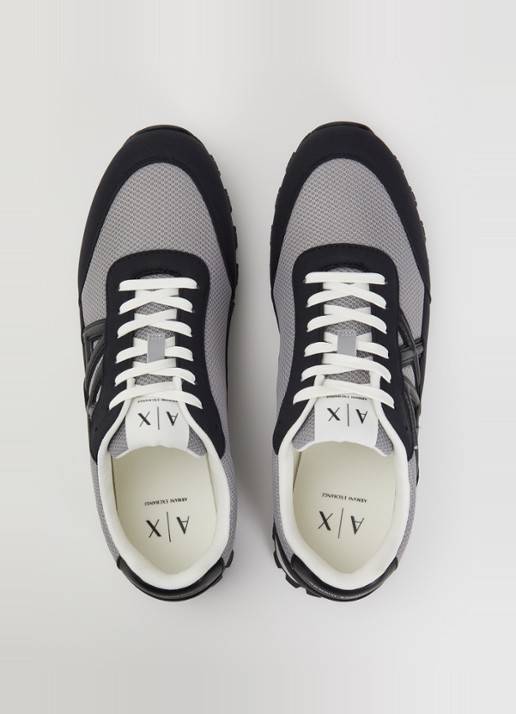 Armani Sneaker met mesh details en logo - detail 4 middengrijs