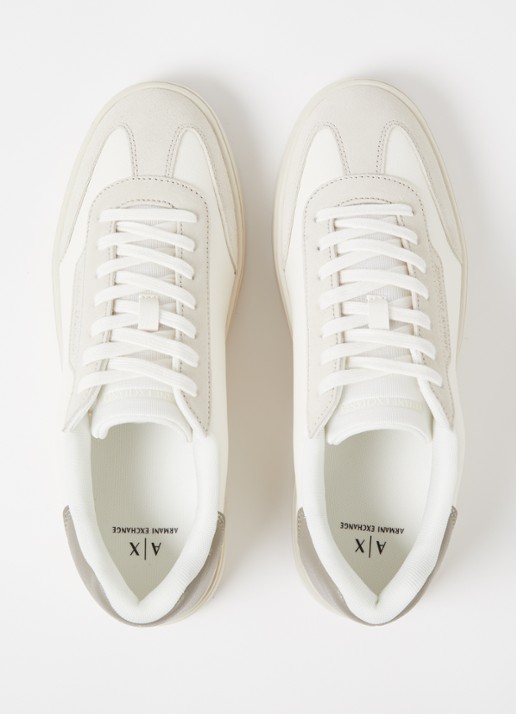 Armani Sneaker met suède details en logo - detail 3 beige