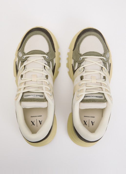 Armani Sneaker met suéde details  - detail 3 creme