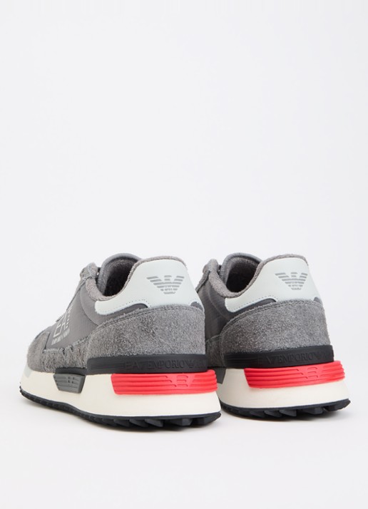 Armani Sneaker suède details en logo - achterkant 5 grijs
