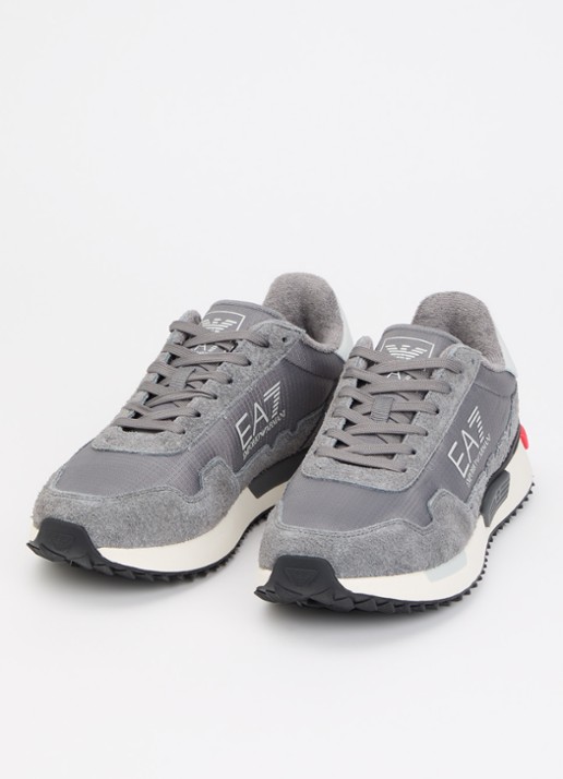 Armani Sneaker suède details en logo - detail 2 grijs