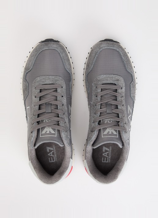 Armani Sneaker suède details en logo - detail 3 grijs