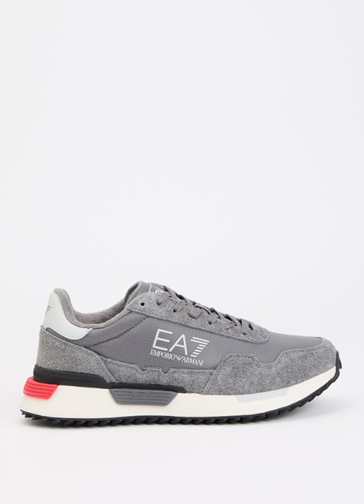 Armani Sneaker suède details en logo - voorkant grijs