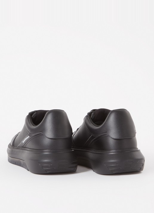 Armani Sneaker van leer met logo - detail 3 zwart