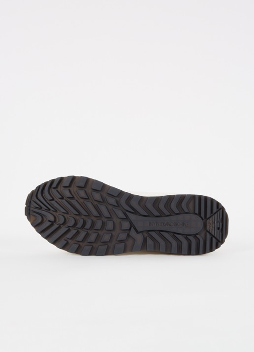 Armani Sneaker van leer met logo - detail 4 gebroken wit