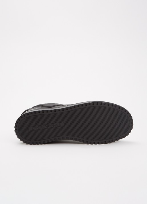 Armani Sneaker van leer met logo - detail 4 zwart