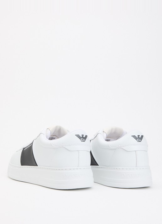 Armani Sneaker van leer met logo - achterkant 5 zwart