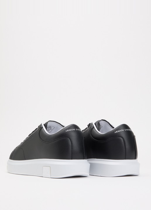 Armani Sneaker van leer met logo - achterkant 2 zwart