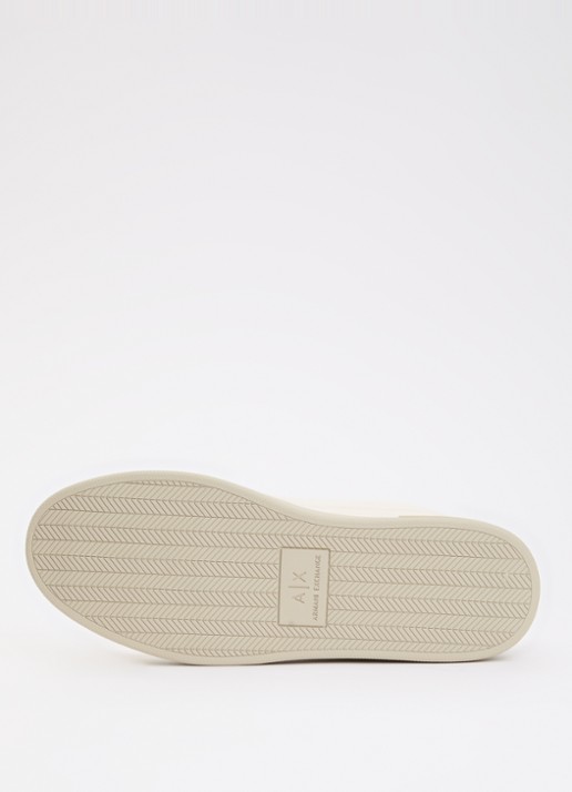 Armani Sneaker van leer met logo - detail 4 creme
