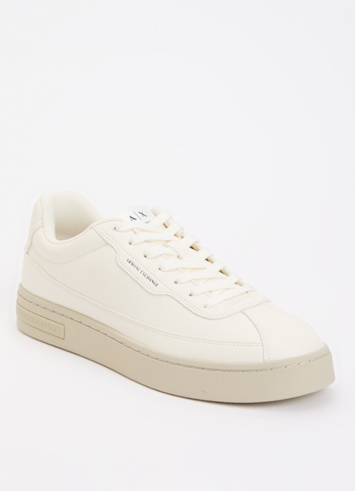 Armani Sneaker van leer met logo - voorkant 5 creme
