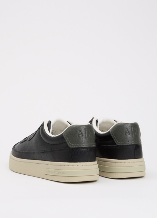 Armani Sneaker van leer met logo - achterkant zwart