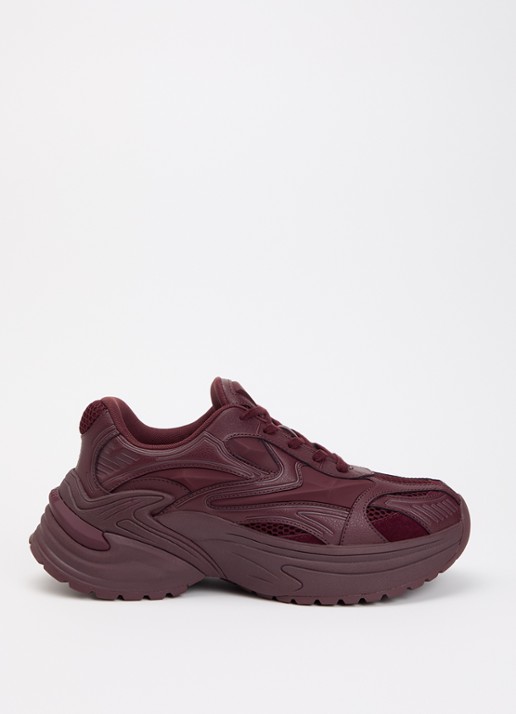 Armani Sneaker van leer met mesh details