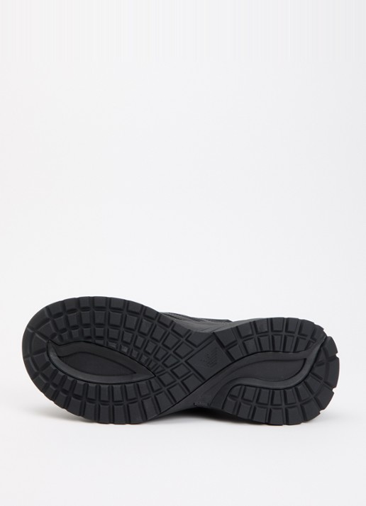 Armani Sneaker van leer met mesh details  - detail 5 zwart