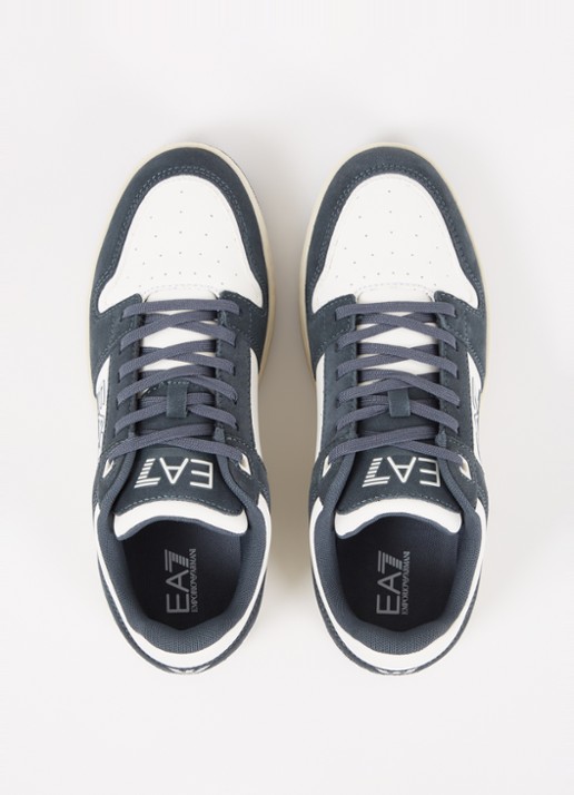 Armani Sneaker van leer met suède details  - detail 3 indigo