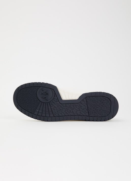 Armani Sneaker van leer met suède details - detail 4 gebroken wit