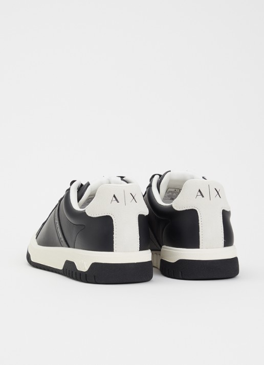 Armani Sneaker van leer met suède details - achterkant 5 zwart