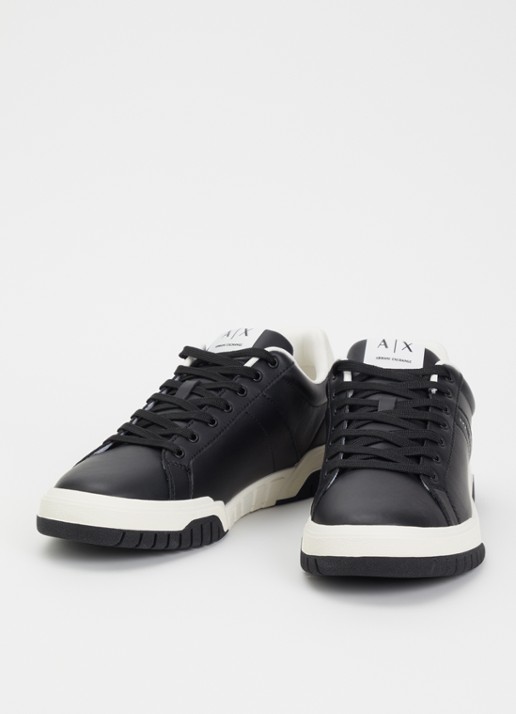 Armani Sneaker van leer met suède details - detail 2 zwart