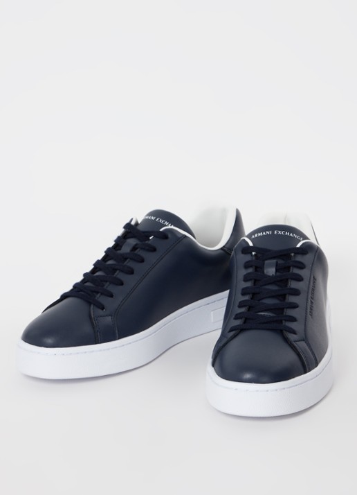 Armani Sneaker van leer - detail donkerblauw