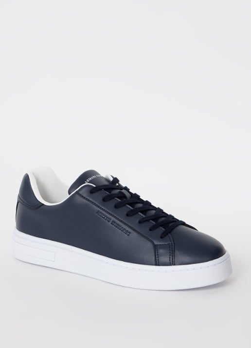 Armani Sneaker van leer - voorkant 5 donkerblauw