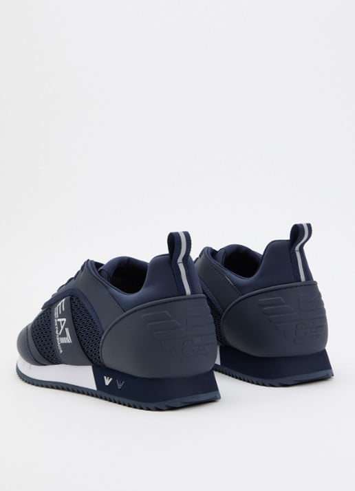 Armani Sneaker van mesh met logo - achterkant 5 donkerblauw