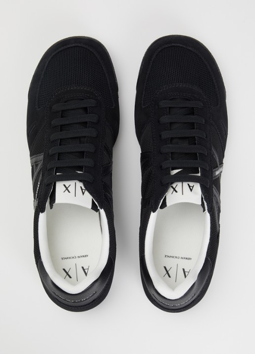 Armani Sneaker van mesh met logo - detail 3 zwart