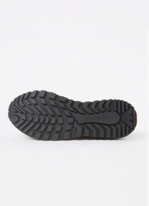 Armani Sneaker van mesh met suède details - detail 5 zwart