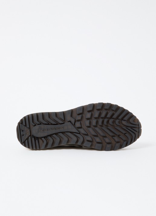 Armani Sneaker van mesh met suède details - detail 3 grijs