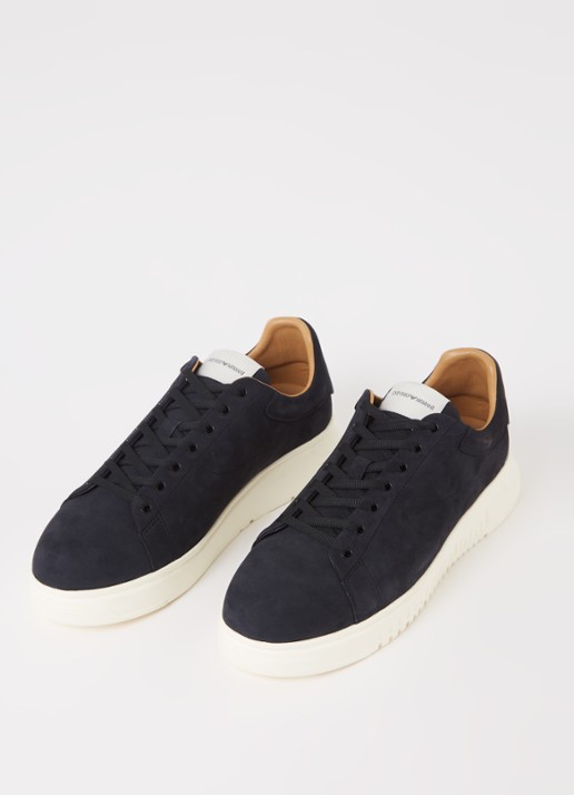 Armani Sneaker van nubuck - detail zwart
