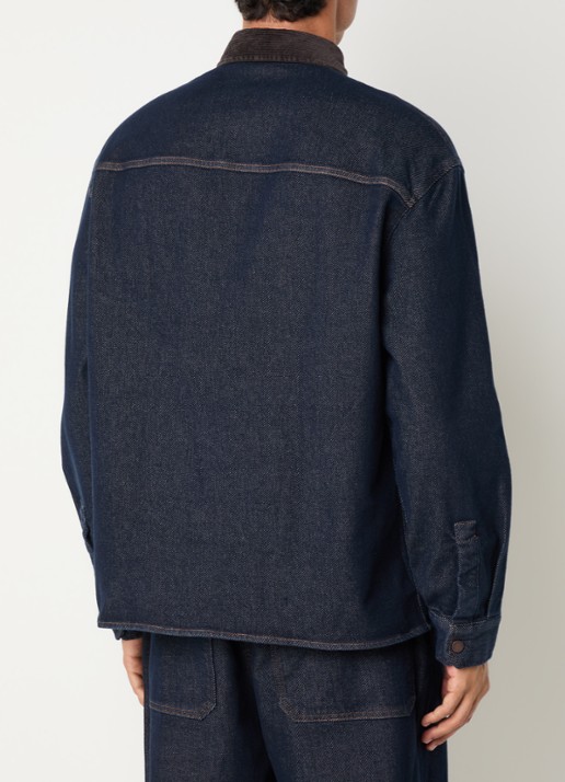 Armani Spijkerjas met details van corduroy - achterkant 4 indigo