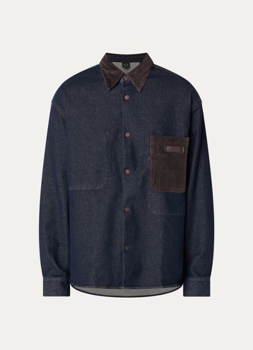 Armani Spijkerjas met details van corduroy - voorkant 2 indigo