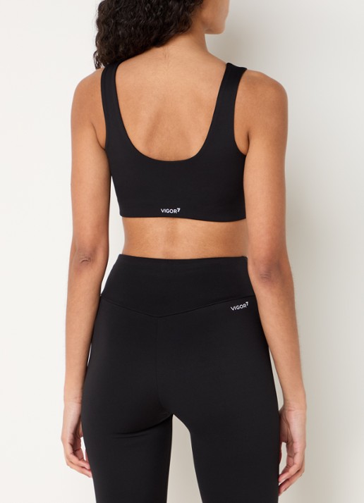 Armani Sport bh met medium support en logo - achterkant zwart