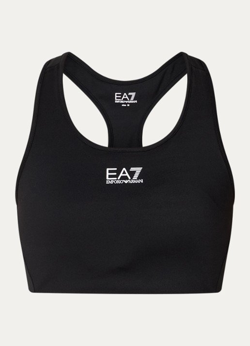 Armani Sport bh met medium support en logo - voorkant 3 zwart